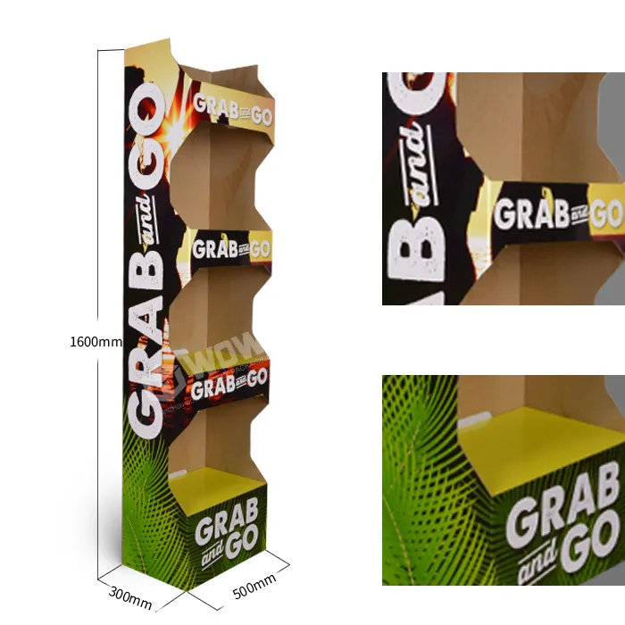 Point of Sale Printers Customized Cardboard Corrugated Free Standing Chocolate Bar POS Display Stands