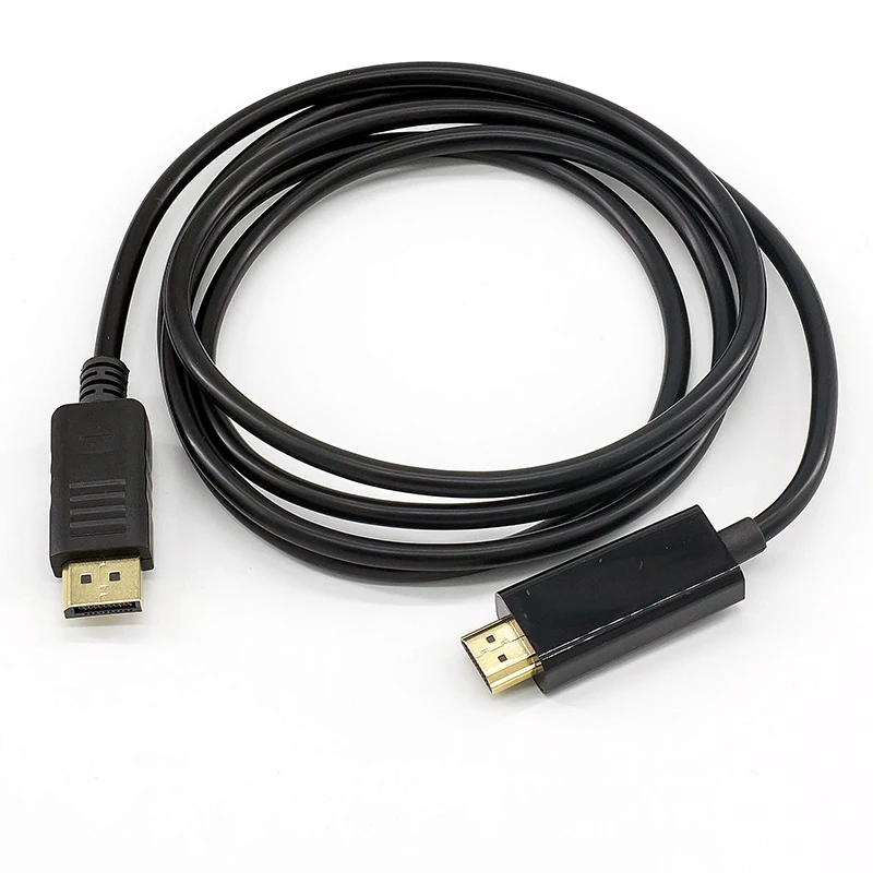 Customized 4K 30Hz 1.8m High Quality Display port DP To HDMI Adapter Converter Cable DP to HDMI Male To Male Cable support PC