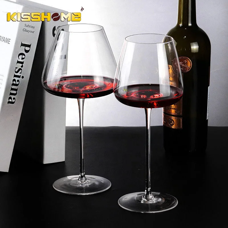 Big Belly Tasting Cup Creative Convex Bottom Red Wine Glasses Burgundy Bordeaux Goblet Ultra Thin Crystal Red Wine Glass