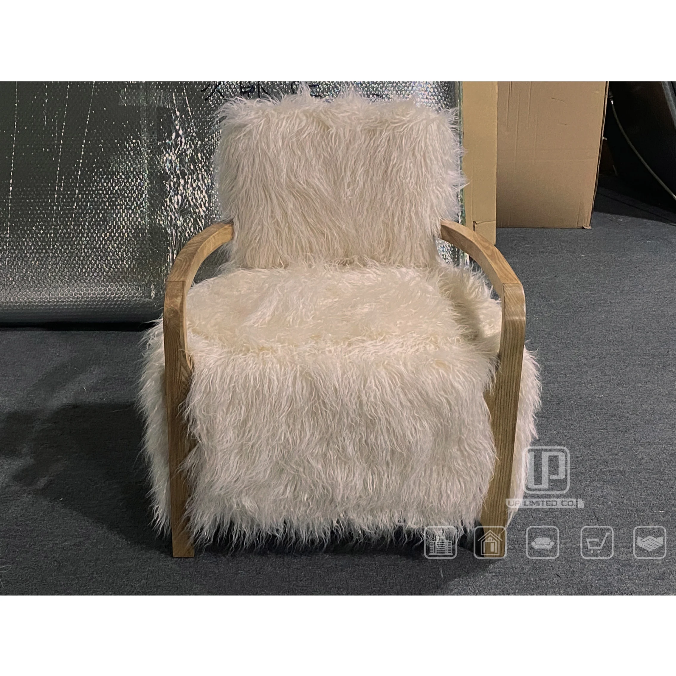 High end Modern Single Lounge Chair Italian Designer Brand Living Room Antique Fur Lounge Chair