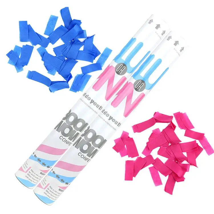 Boomwow gender reveal party blue pink boy girl confetti popper confetti cannon for sale