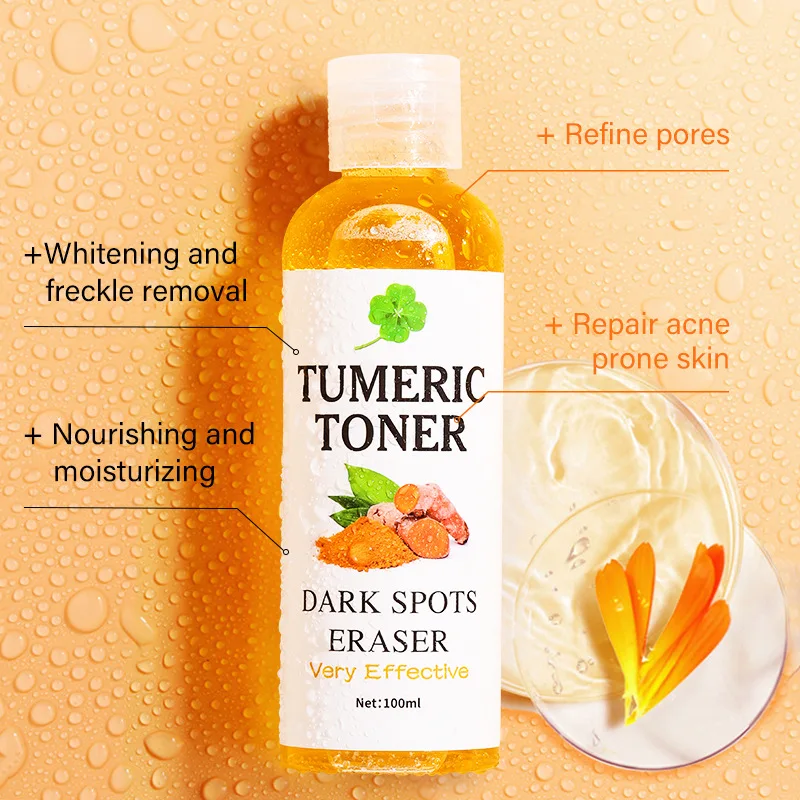 Private Label Turmeric Strong Lightening Facial Toner Moisturizing Whitening Brightening Turmeric Face Toner