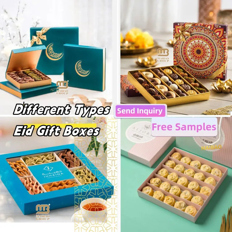 Custom Printed Luxury Pastry Assorted Baklava Packaging Boxes Arabic Sweet Box Premium Cardboard Mix Baklava Exclusive Gift Box