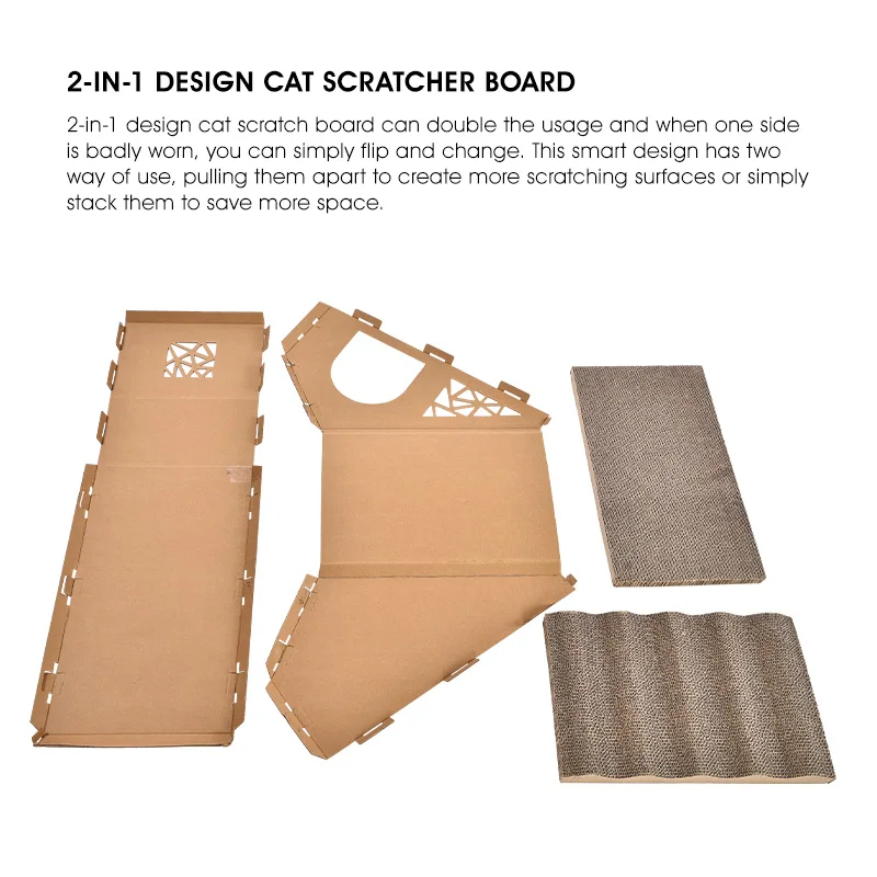 Creative Cat Scratch Board Scratching Board Corrugated Paper Cardboard Cat Box House