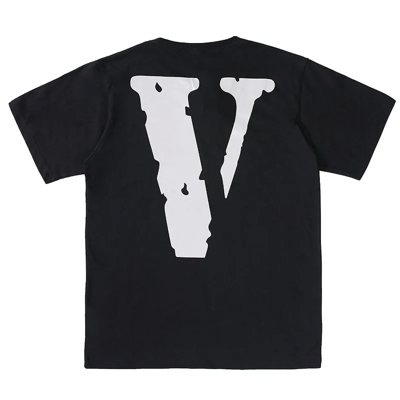  New High Grade Men T shirt Vlon Reflective Big V Printed Diamond Unisex Short Sleeved Lone Shirt