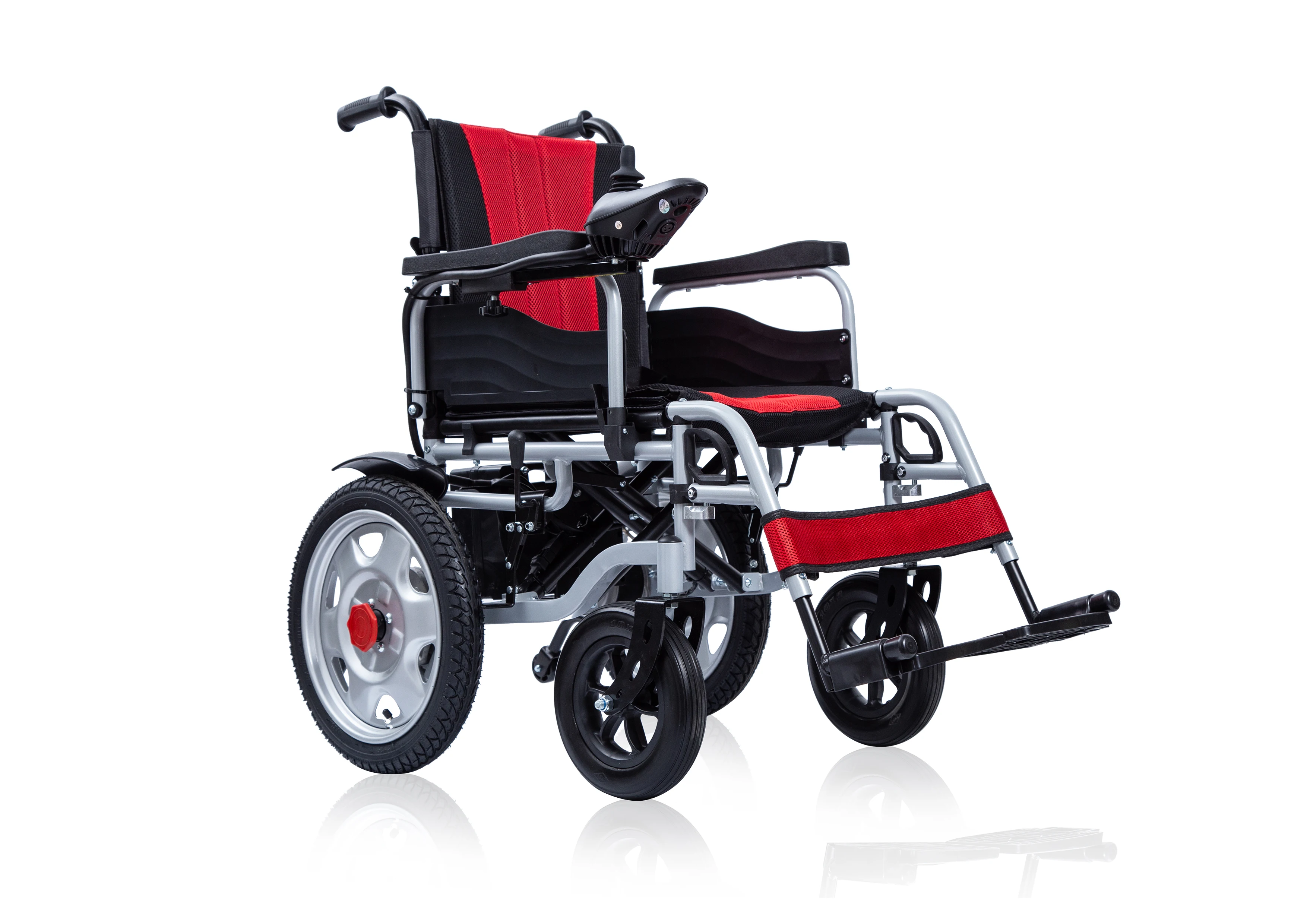 Folding electric wheelchair for easy and safe exit electric wheelchair carbon steel for disabled wheelchair portable