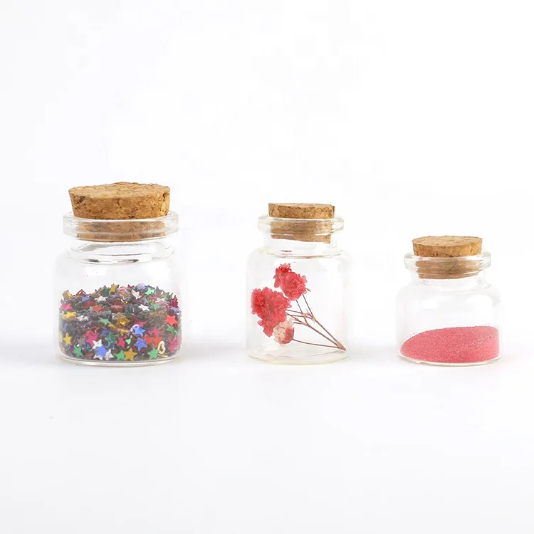 Wholesale Made 10 Pcs Mini Tiny Clear Glass Jars Bottles Glass Bottles With Cork And Jute Rope For Diy Decor