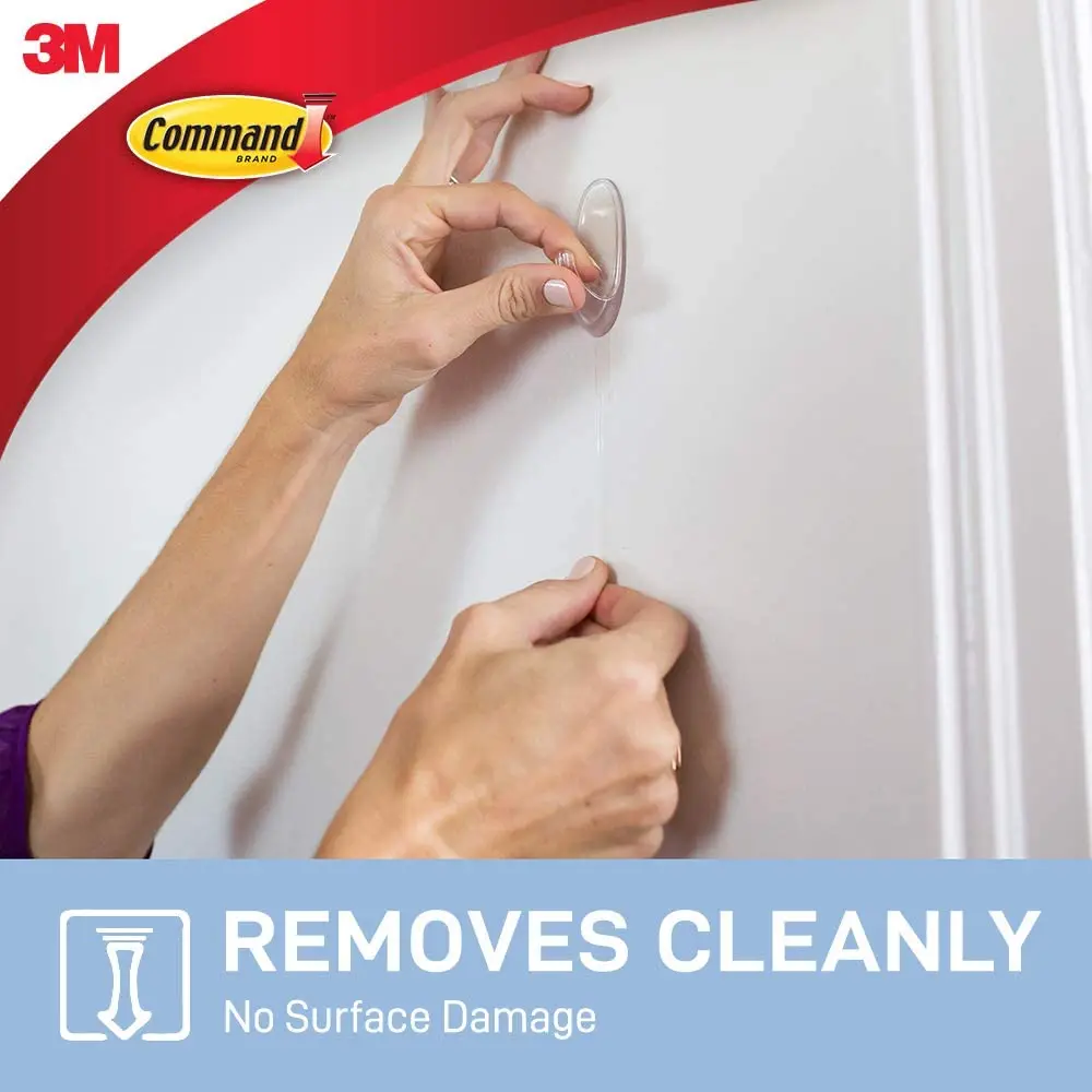 Command Clear Hooks Medium, command clear strips 2-Hooks/Pack, Organize Damage-Free Command Transparent hook