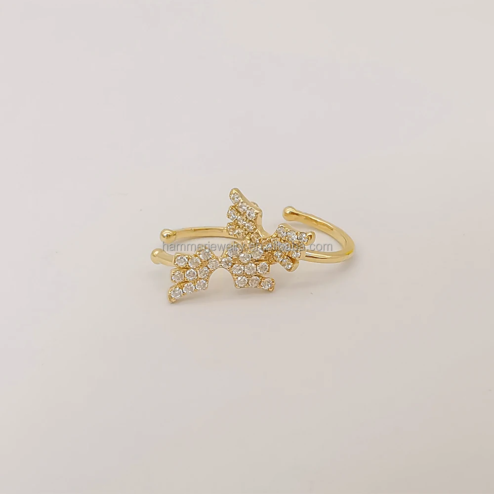High quality 925 Sterling Silver Gold Plated with zircon  butterfly  jewelry earrings for women and children