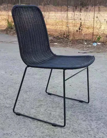 Outdoor Stackable Dining Chair for Cafe Restaurant PE Rattan Woven Chairs