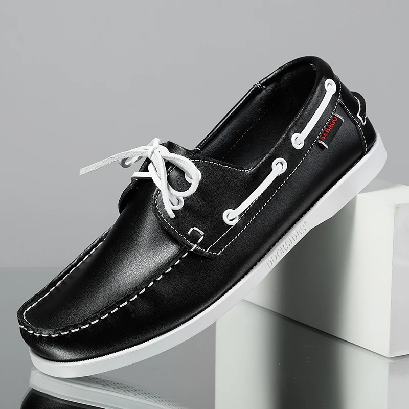 
 Big Size Genuine Leather Luxury Brand Italian Loafers Breathable Slip on loafers men casual  