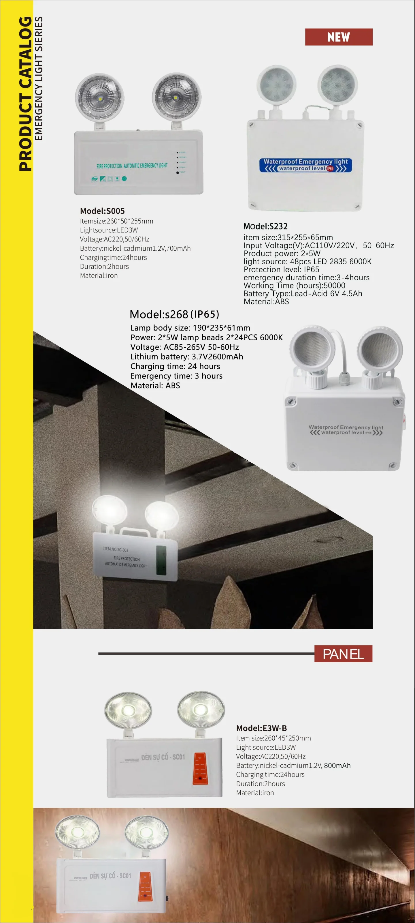 High Quality Explosion-Proof 2*5W LED Double Headed Emergency Exit Light IP65 Indoor/Outdoor Lamp with 85V-265V Input Voltage