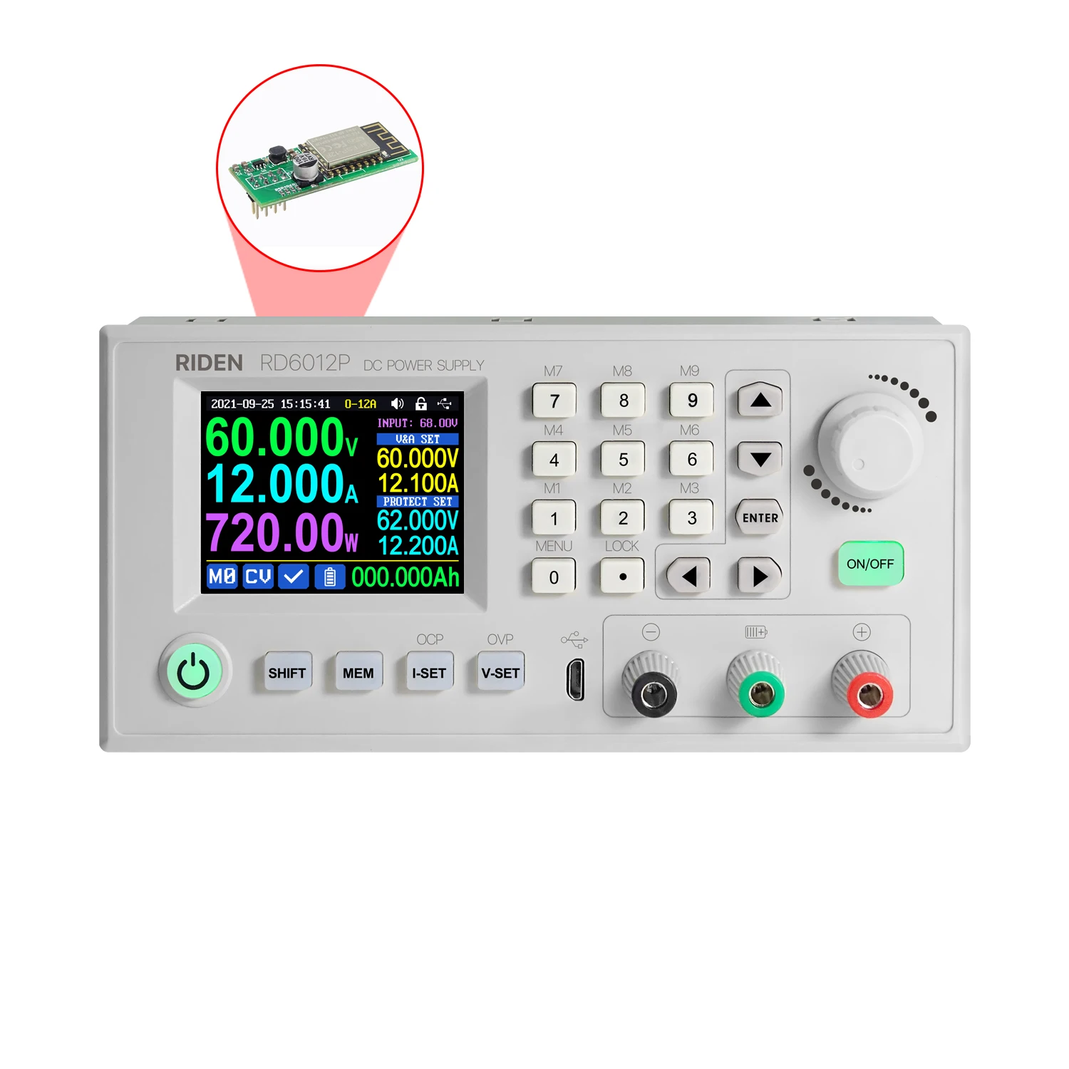 RD RD6012PW USB DC - DC Voltage current Step-down adjustable Power Supply module buck Voltage converter voltmeter 60V12A