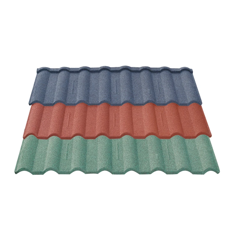 Long lifetime strong durable Chinese roof tile colorful natural stone coated steel sheet roofing shingle tile