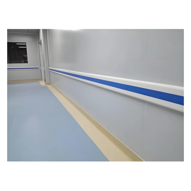 200mm Hospital Interior Wall Protection PVC Panel Aluminum Mounted with Rubber Strip Anti Collision Guards