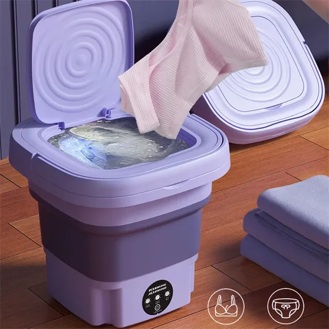 Fully-automatic Electric Underwear Socks Portable Front Folding Washing Machine Mini Foldable Tub Laundry Washer  With Spin Dry