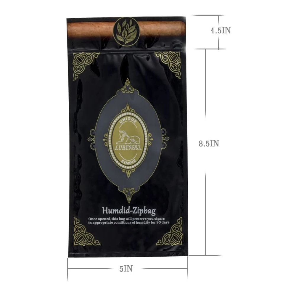 Popular Design Custom Logo Sealed Packaging Rolling Paper Cigar Bags