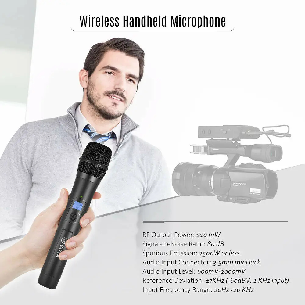 BY-WHM8 Pro Microphone for karaoke interview speech music recording stage 48-Channel UHF Wireless Handheld Dynamic Mic