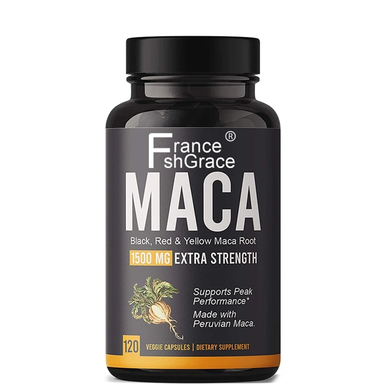 Black Maca Root Veggie Capsules Vegan Non-GMO Gluten-Free Max Strength Organic Maca Root Powder Capsules