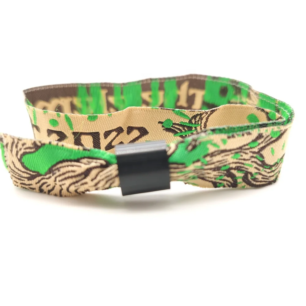 Low MOQ Cheap most popular items Customized Woven Fabric Wristbands for Event festival wristbands