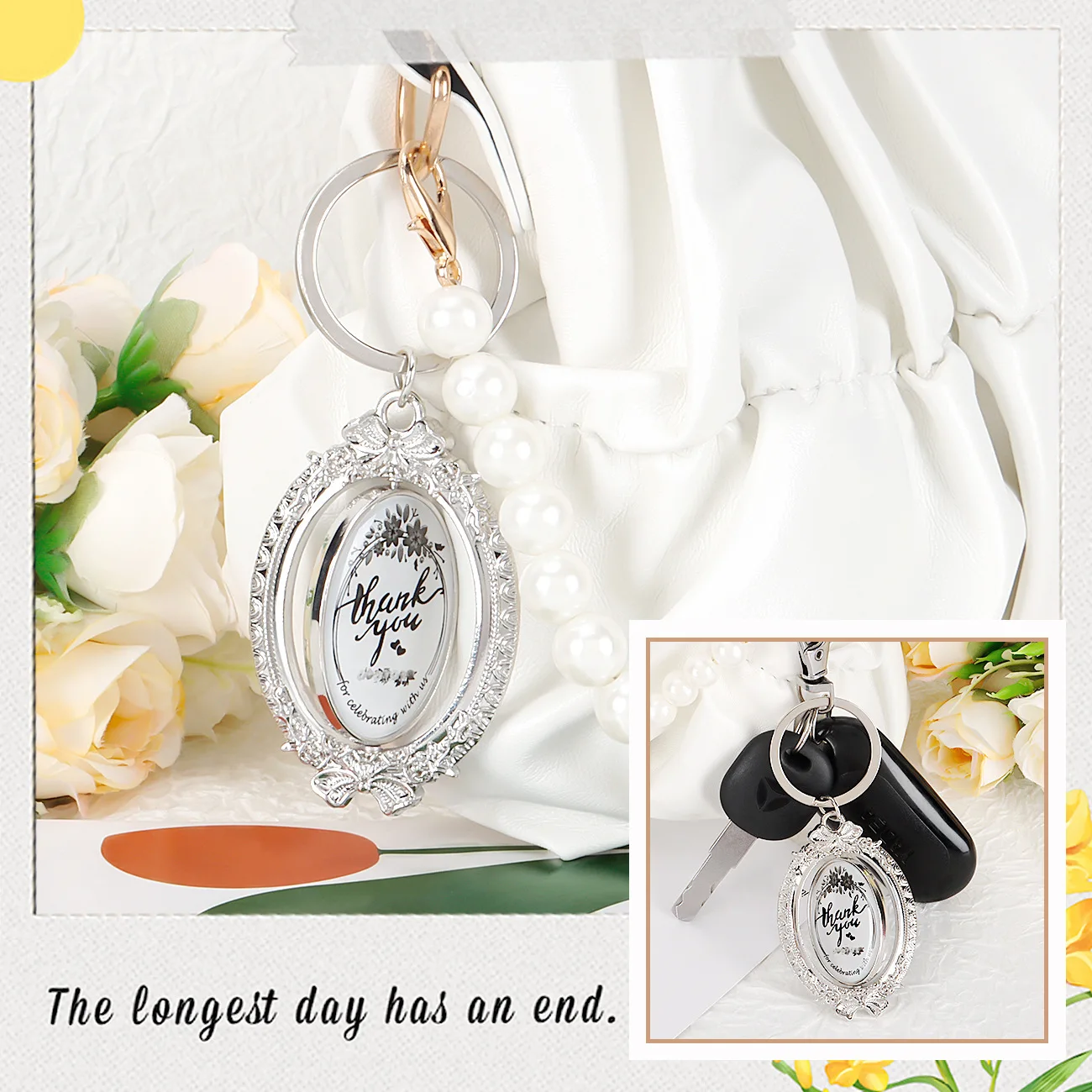 New Arrival-Wedding Favors for Guests Key chain Thank You with Tags and Organza Bags Wedding Souvenirs  & Gift for Guests Bridal