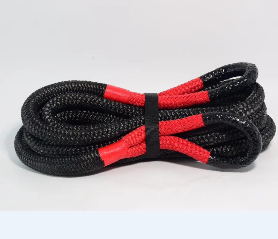 004 1 Inch 20ft 4x4 Off Road Car Snatch Strap Nylon Kinetic Double Braided Recovery Tow Rope For Automotive Emergencies