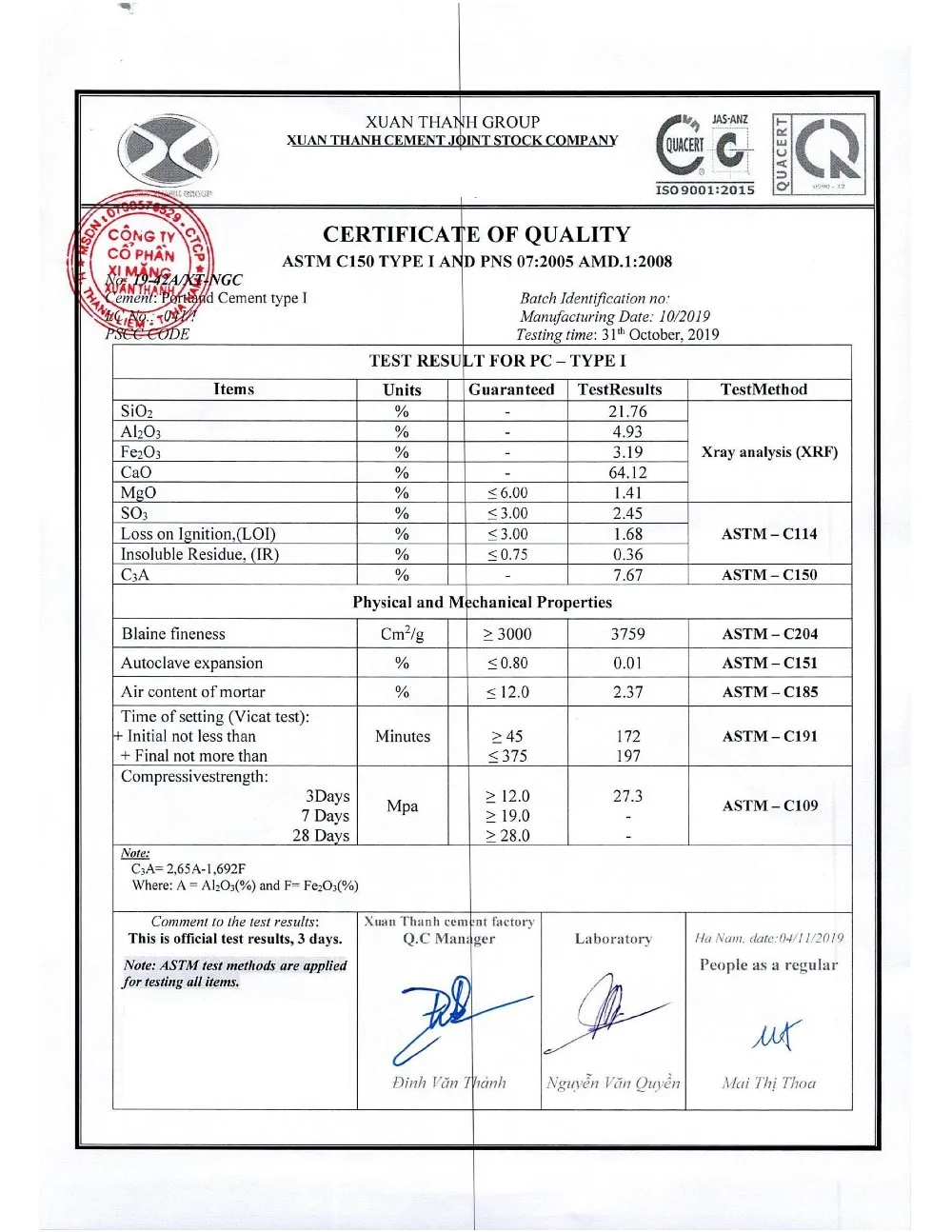 Best price cement PCB 40 vietnam