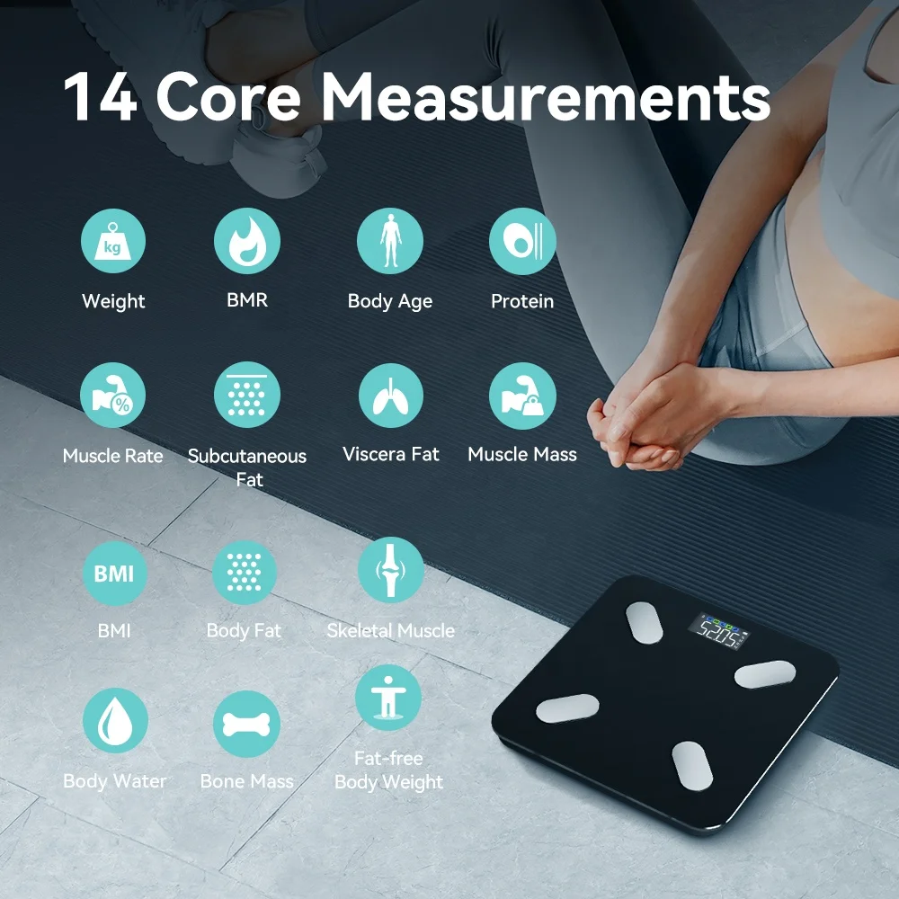 New Arrival 180kg Smart Bmi Function Digital Body Fat Electronic Bathroom Scale