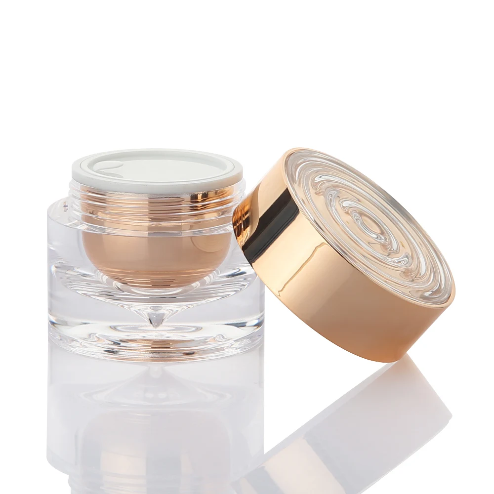 Luxury new water ripple design 30g thick-walled acrylic skincare packaging cream jar custom color logo