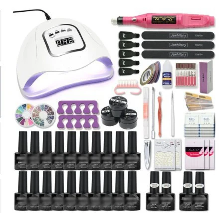 Wholesale extension diy polish poly nail gel set kit with uv lamp for nail salon