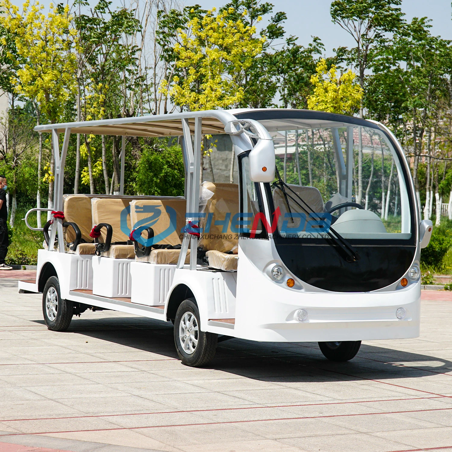China 14 Seater Electric Golf Cart for Sale 72V Lithium Customized 14 Seater Electric Shuttle Car
