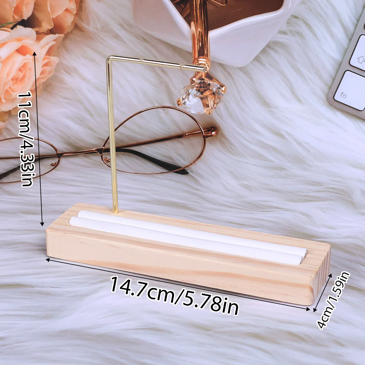 Jewellery Display Rack Simple Metal Solid Wood Ring Bracelet Earring Organizer Jewellery Display Storage Stand