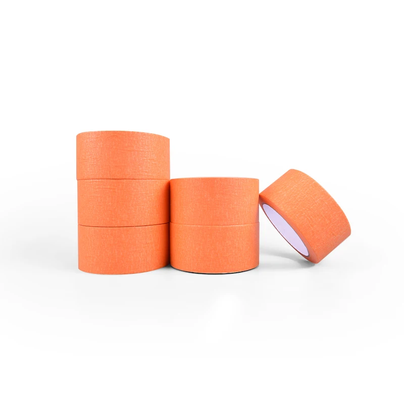 Cheap price No Residue Tear Crepe Orange Color Automotive Painting Masking Paper Tape Custom Masking Tape