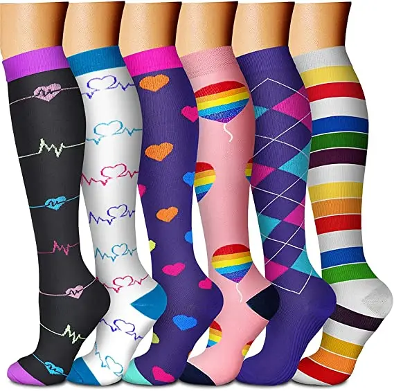 HODEANG Nurse Compression Socks Varicose Veins Socks Outdoor Men Women Running Hiking Sports Socks