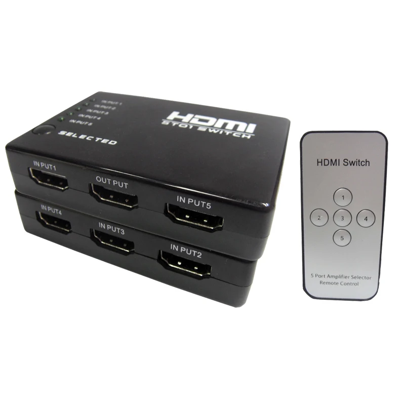 
HDV-501 Compact Design Five HDMI Sources To One Display Infrared Remote Control 5 Port 4K HDMI Switch 