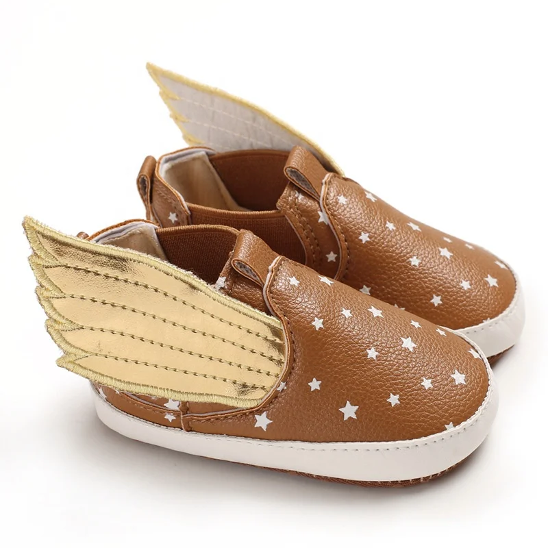 EVERTOP best sale special wing decoration PU leather baby shoes boy