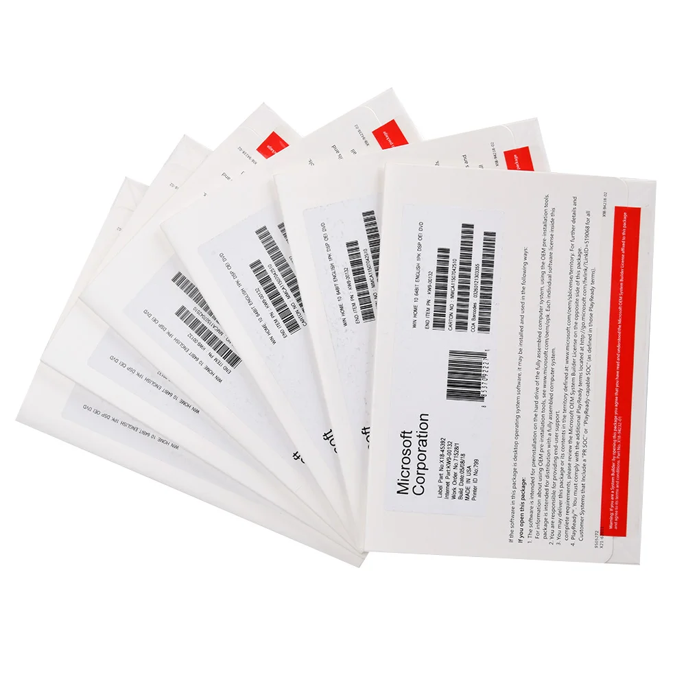 Windows 10 home OEM license key activation online windows 10 32bit 64 bit oem dvd pack