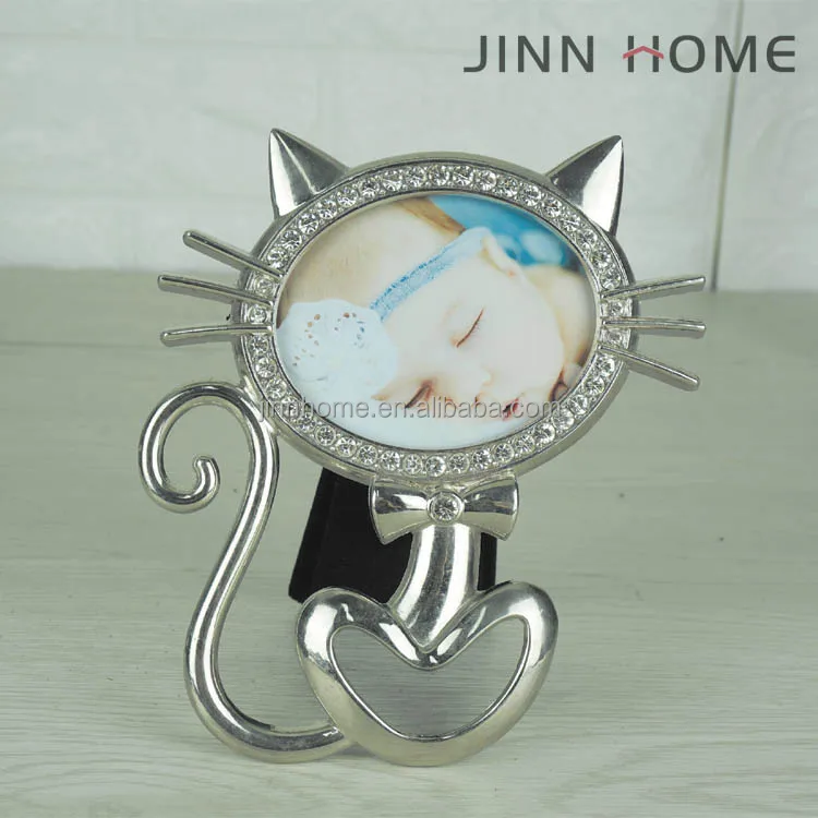 Jinnhome Высокое качество животных форма кошка Металл Кристалл Фото Рамки сплав изображение милый ребенок фоторамка