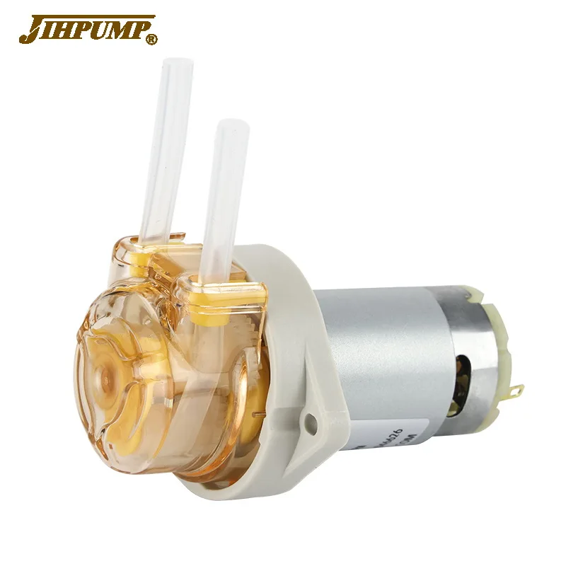 JIHPUMP двигатель постоянного тока мини микро лучшая трубка перистальтический насос скорость потока купить водяную жидкость заполнение дозирующие насосы