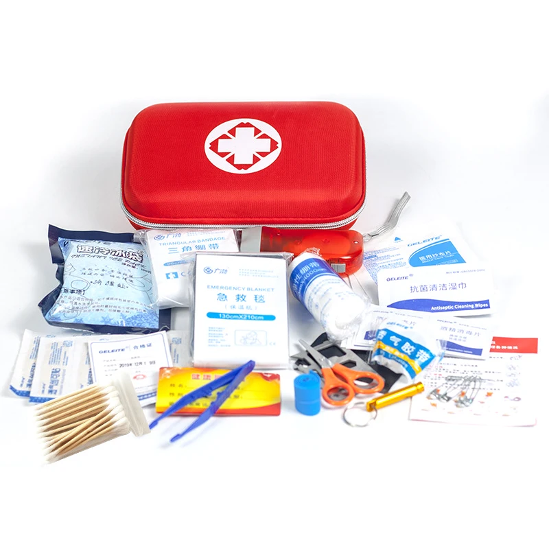 
First Aid Kit Outdoor Home Red Storage Bags Custom Logo Student Training Household Travel First Aid Kit 