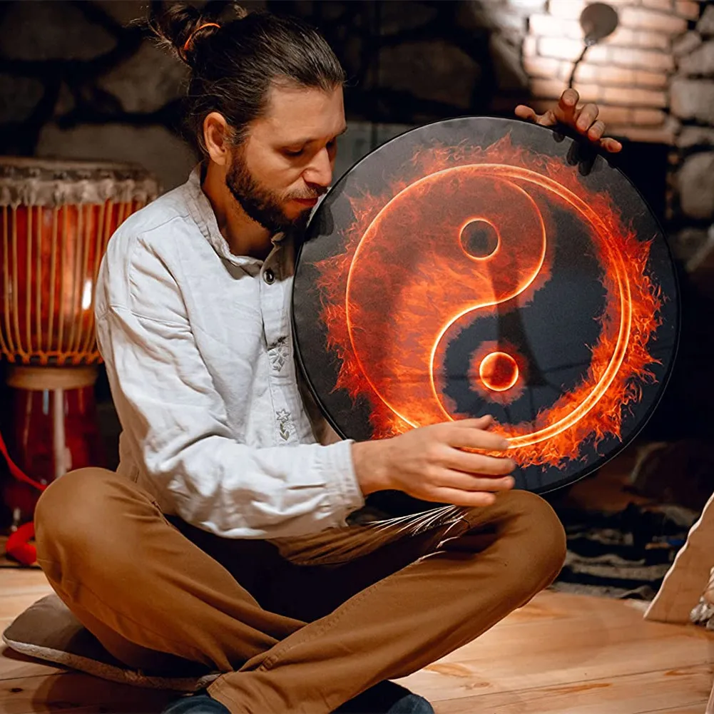 Vegan Shaman Drum Fire Vixen Totem Native Tambourine Musical Instrument Shamanic Hand Frame Drums Sound Healing