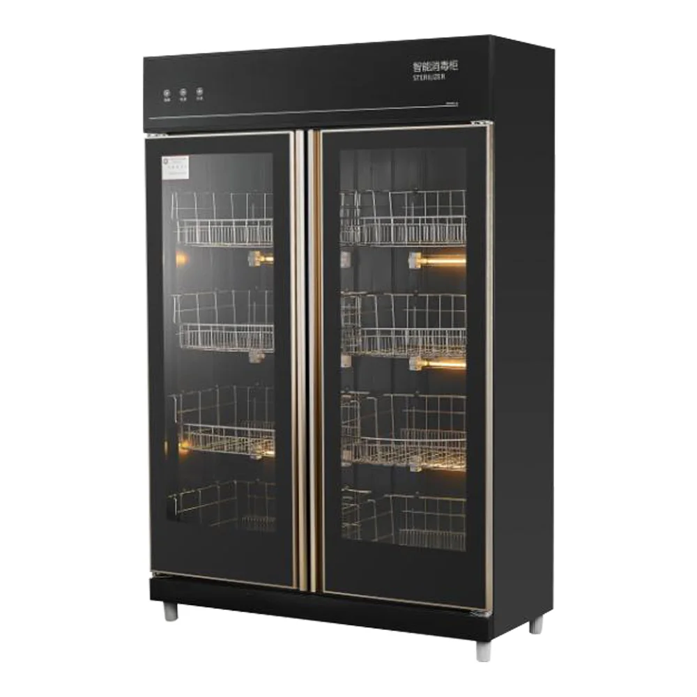 double door high capacity heating dry tableware commercial electric disinfection cabinet