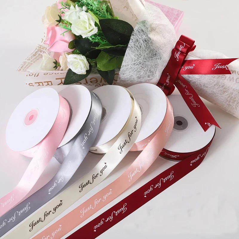 MSD Custom Made Satin Ribbon Printed Logo For Gift Packaging Silk Ribbon Wedding Custom Ribbons For Decoration