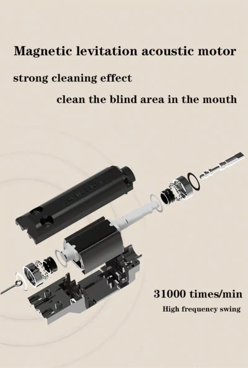 Kang Yu High Frequency Sound Wave Vibration Electric Toothbrush,Led Invisible Light Wireless Charging Ultra-Thin Adult