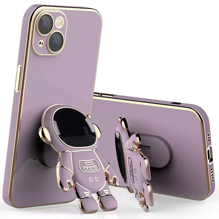 Fashion astronaut stand back cover deluxe plated phone case,back cover fashion astronaut for iPhone 14 new case