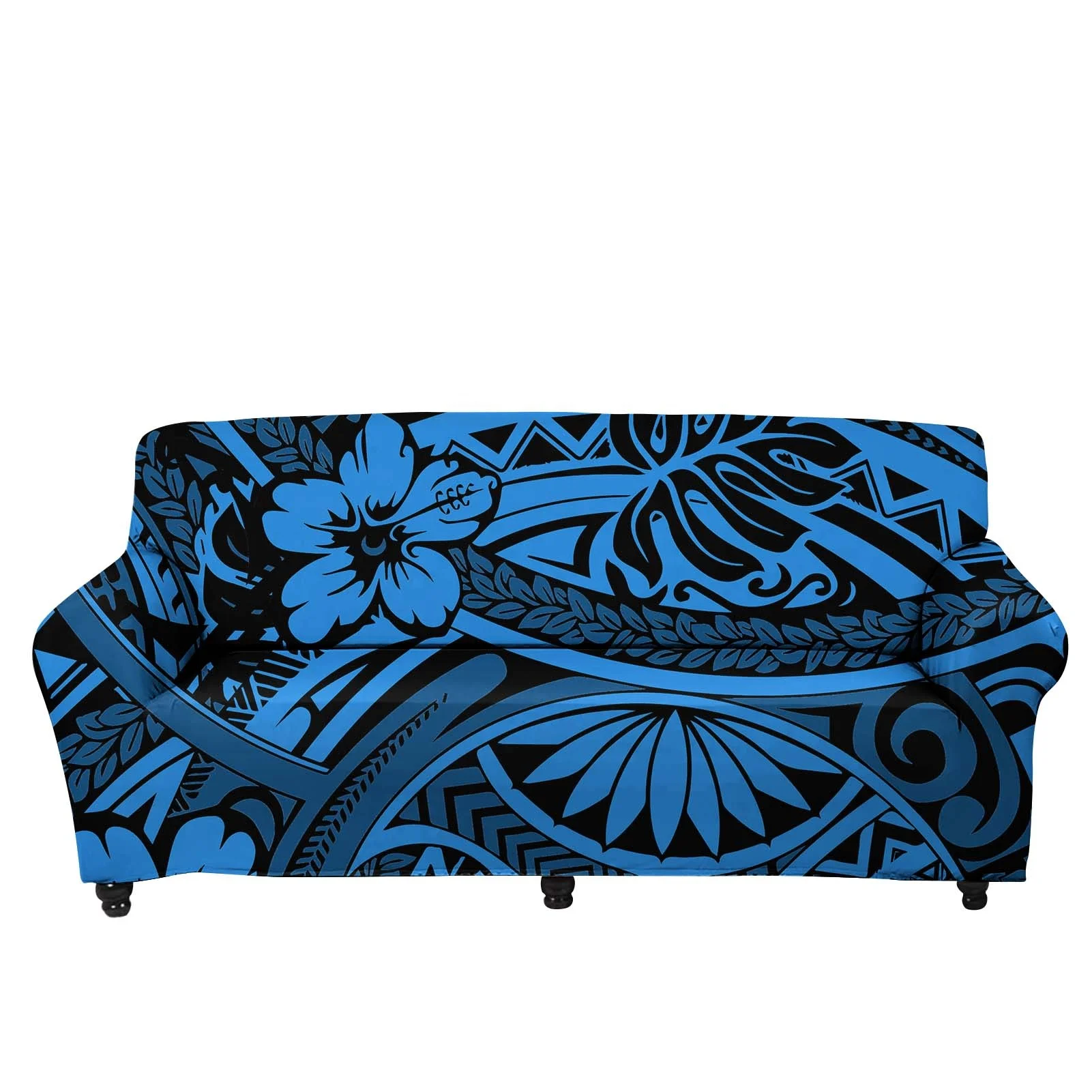 New Arrival Brown Samoan Floral Print Sofa Cover strech sofa cover Slipcover Furniture Protector universal sofa cover 3 seater