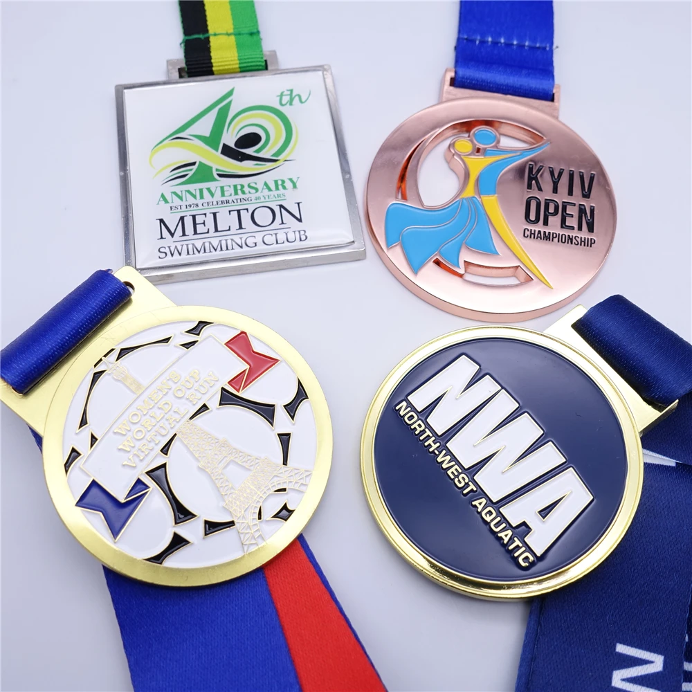 Zhongshan Factory Professional Customized Metal Marathon Sports Award Medallion Karate Running Soccer Trophy Gold Medal
