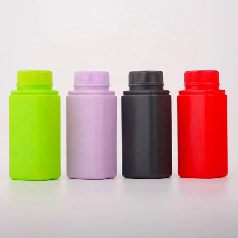 Plastic Color 50gr 100ml Baby Powder Hair Growth Use Feet Powder Loose Powder Bottle Packaging Square HDPE Bottle with Cover