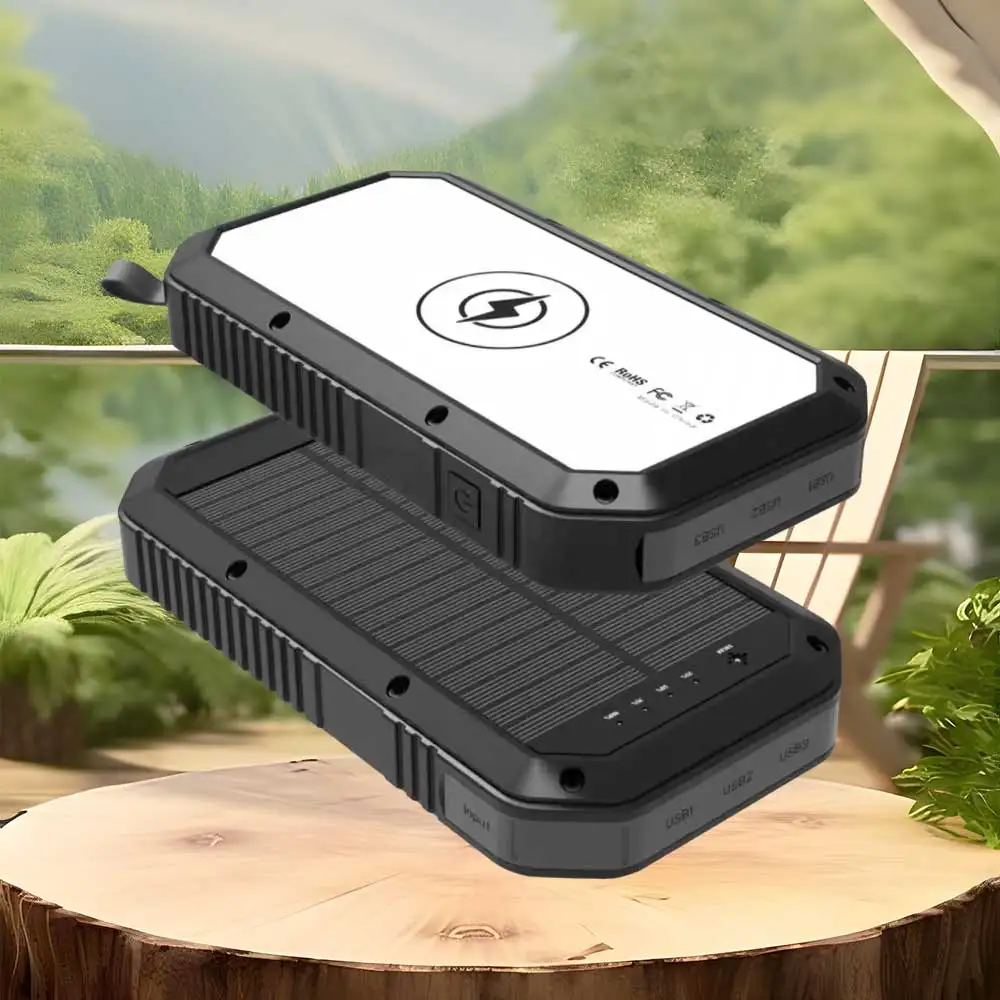 OSWELL Top Sell New Style Ipx6 Waterproof 20000mah Wireless Solar Charging Power Bank For Cell Portable Solar Power Bank