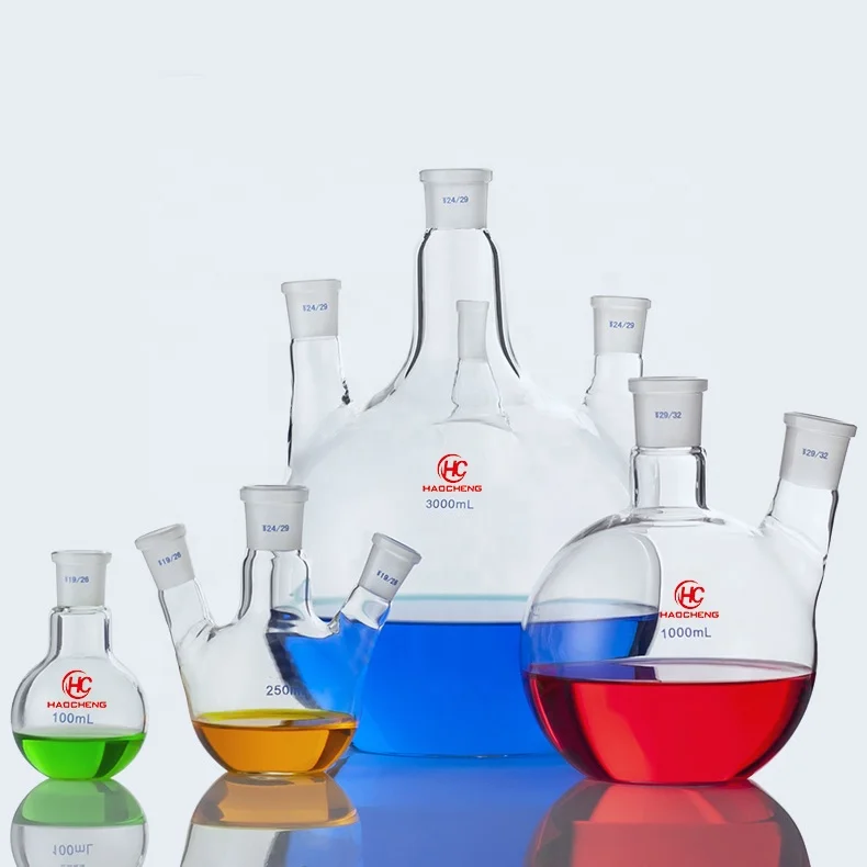 Боросиликатная стеклянная колба 500 мл плоское дно с длинным узким горлышком лаборатории расходные материалы фляга